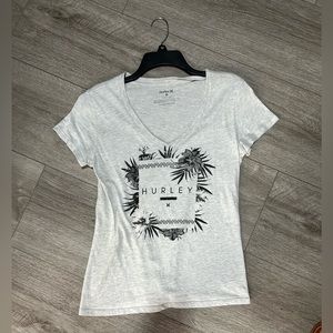Women’s gray Hurley, V-neck T-shirt.